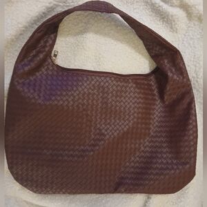 Burgundy Woven Tote Bag Bottega Veneta Style
